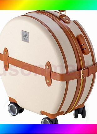 Bs чемодан semi line best mix 20" (s) ecru/brown (t5670-2) bas77/n