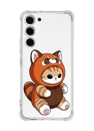 Чохол з потовщеними кутами на samsung galaxy s23 котик панда (принт 423)