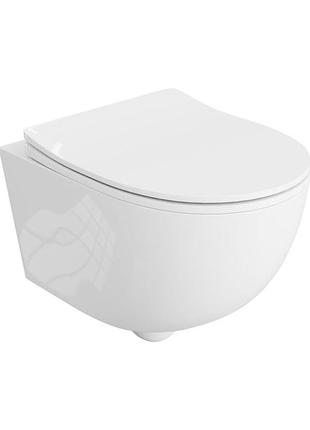 Унитаз lavita brava подвесной, сиденье дюропласт, без ободка, белый (5900378312192)