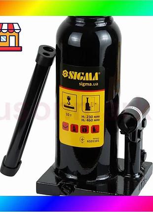Bs домкрат гидравлический бутылочный best mix 10т h 230-460мм sigma (6101101) bas77/n