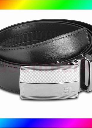 Bs ремень мужской кожаный best mix semi line black (p8235-0 m) bas77/n