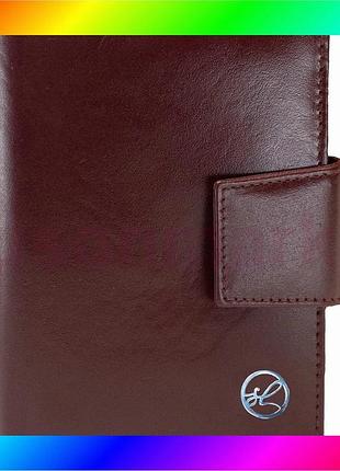 Bs кошелек женский кожаный best mix semi line rfid dark red (p8261-2) bas77/n