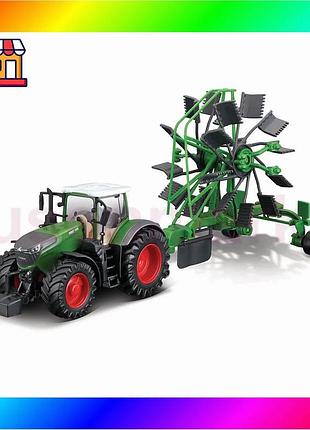 Bs модель - трактор best mix fendt 1050 vario с роторными валковыми граблями (10 cm) bas77/n