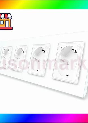 Bs пятиместная умная розетка best mix zigbee с заземлением livolo белый (vl-c7fctc16az-10wp) bas77/n