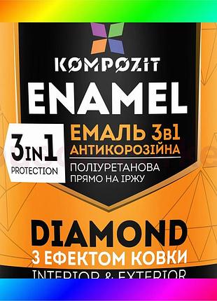 Bs эмаль антикоррозионная 3 best mix в 1 diamond с эффектом ковки, 0,65 л. bas77/n