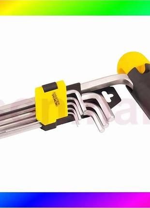 Bs ключі шестигранні з best mix утримувачем mastertool long arm crv 1,5-10 мм 74-172 мм набір 9 шт 75- bas77/n