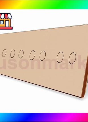 Bs умный сенсорный zigbee best mix выключатель 8 сенсоров (2-2-2-2) livolo золото (vl-c708z-13) bas77/n