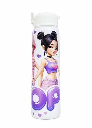 Детская бутылка для воды с трубочкой k-pop style 750 мл sd-750 белый