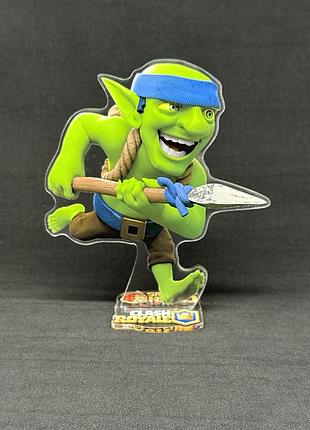 Акриловая коллекционная фигурка clash of clans, clash royale гоблин-копейщик (spear goblin) 15 cм