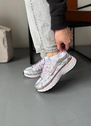Nike p-6000 white elemental pink жіночі кросівки найк п 6000