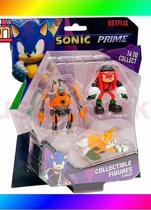 Bs набор игровых фигурок best mix sonic prime – эгфорсер, наклз, тейлз (3 фигурки, 6,5 cm) bas77/n