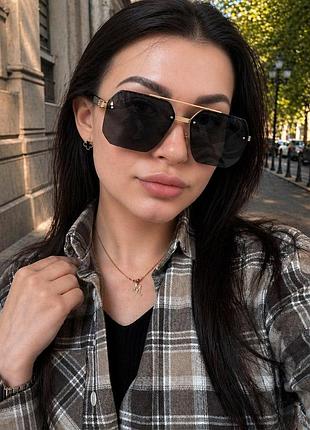 Солнцезащитные очки "west style" в восьмиугольной форме с планкой (безободковые)