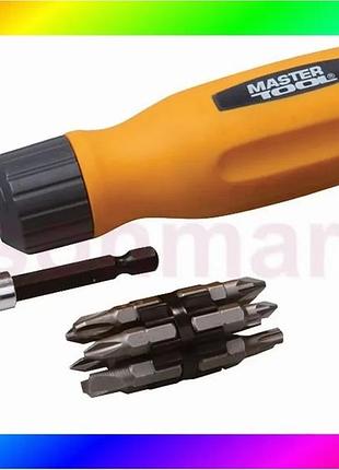 Bs викрутка mastertool з best mix реверсом 12-в-1 ph1-2-3/pz1-2-3/sl4-5-6/t15-20-25 25 мм магнітний тр bas77/n