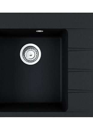 Кухонная мойка franke centro cng 611-62 tl (114.0630.463) гранитная - крыло справа - оникс