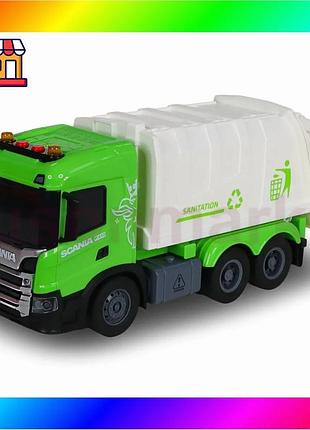 Bs автомодель серії "big best mix truck" – сміттєвоз scania (світло, звук) bas77/n