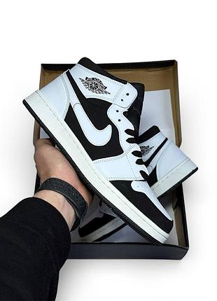 Кросівки чоловічі nike air jordan 1 high white black