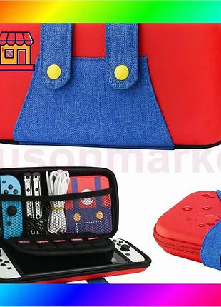 Bs защитный кейс для best mix nintendo switch / oled – компактная сумка с принтом одежды марио, 10 сло bas77/n