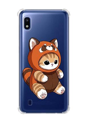 Чехол с утолщёнными углами для samsung galaxy a10 (2019)/a105 котик панда (принт 423)