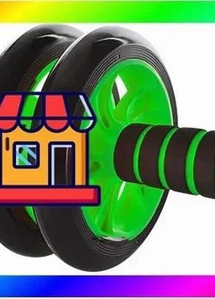 Bs ролик для пресса best mix двойной easyfit с ковриком зеленый bas77/n