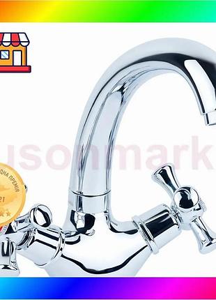 Bs смеситель pl 1/2" best mix для кухни гусак короткий ухо на гайке aquatica pl-4b355c (9777100) bas77/n