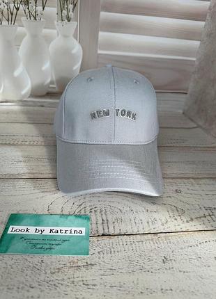 Голубая котоновая бейсболка new york