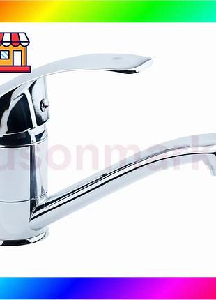 Bs смеситель s40 ø40 best mix для кухни гусак прямой 150мм на шпильке tau sl-2b143c (9840120) bas77/n