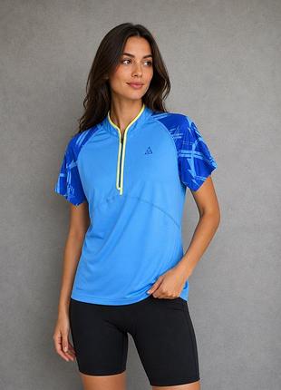 Nike acg спортивна  жіноча футболка синя m/s велоспорт біг