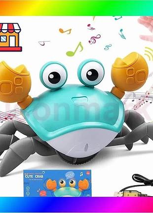 Bs интерактивная игрушка краб best mix со звуковыми, световыми эффектами и детектором помех 23х14 см, bas77/n
