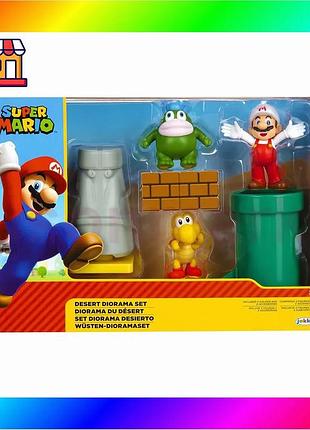 Bs игровой набор с best mix фигурками super mario - неконченная пустыня (с аксессуарами) bas77/n