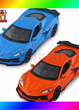 Bs автомодель - chevrolet best mix corvette z06 2023 (оранжевый, светло-голубой) bas77/n