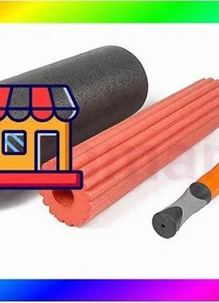 Bs массажный ролик easyfit best mix tio 3 в 1 черно-оранжевый bas77/n