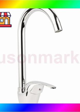 Bs смеситель s55 ø40 best mix для кухни излив высокий ухо на гайке aquatica (9755100) bas77/n