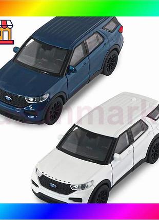 Bs автомодель – ford best mix explorer 2023 (перламутрово-белый, голубой металлик) bas77/n