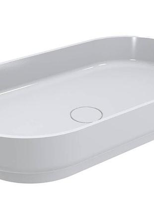 Раковина miraggio marta 750 (0000728) miramarble | глянцевая | накладной | белый