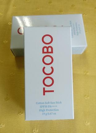Spf сток tocobo cotton soft sun stick spf 50 pa++++ 19 грамм
