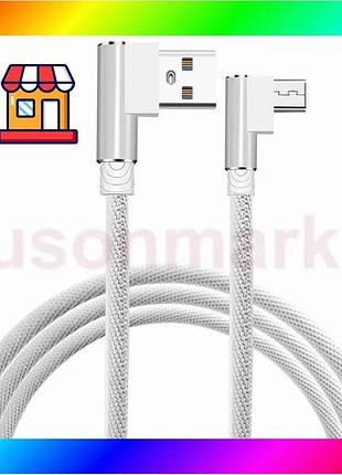 Bs micro usb кабель best mix з г-подібними роз'ємами - 3 метри, білий bas77/n