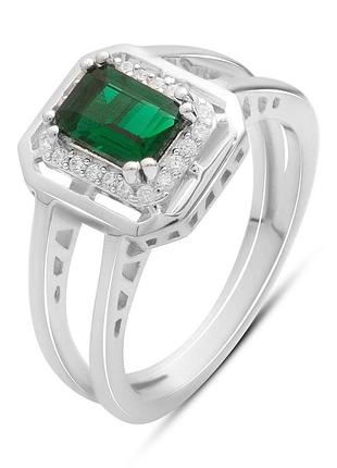 Серебряное кольцо komilfo с изумрудом nano 1.067ct, вес изделия 4,57 гр (2197416) 18.5 размер 4.61, 17.5