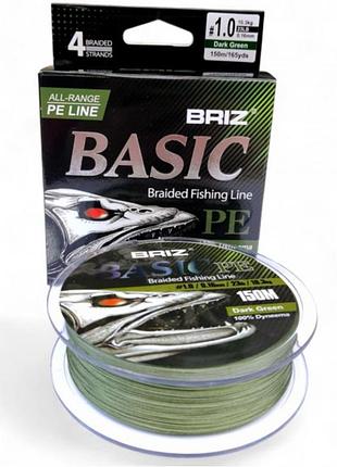 Рыбацкий шнур basic briz dark green 150 м диаметр шнура - 0.14