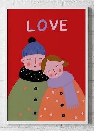 Постер в рамці love 30×42 см, a3