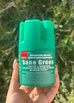 Туалетный блок в бачок sano "green". зелёный, 150 г