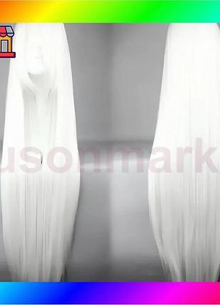 Bs белый длинный парик best mix resteq 100 см - прямые волосы для косплей, аниме, театра и фотосессий. bas77/n