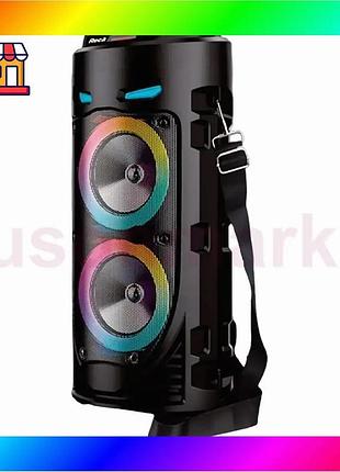 Bs портативная колонка zqs4239, best mix bluetooth 5.0, 8wх2 вт, 1800mah с пультом и проводным микрофо bas77/n