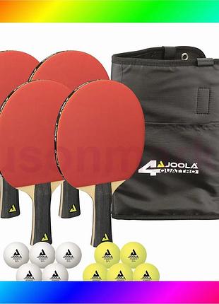 Bs набор для настольного best mix тенниса joola quattro 4 bats 10 balls (54818) bas77/n