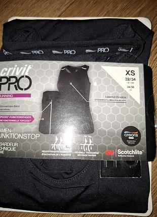 Майка женская спортивная хс xs 42-44 crivit pro для тренировок бега черная