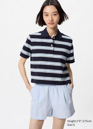 Фірмові базові шорти uniqlo cotton easy shorts | striped | 3"