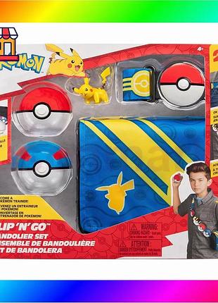 Bs игровой набор pokemon best mix w5 - снаряжение тренера пикача (2 покебола, пояс, фигурка, сумка для bas77/n