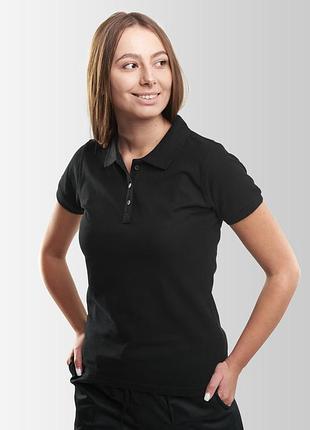 Футболка поло жіноча чорна
