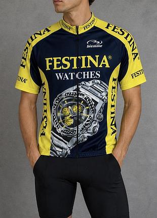 Велоджерсі футболка чоловіча biemme festina watches l-м ідеал стан