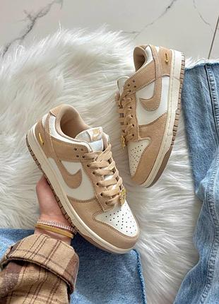 Кроссовки nike sb dunk low sail brown beige white арт 0385