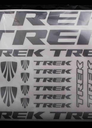 Наклейка набор на велосипед "trek" серебр.